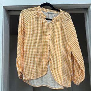 Orange gingham top